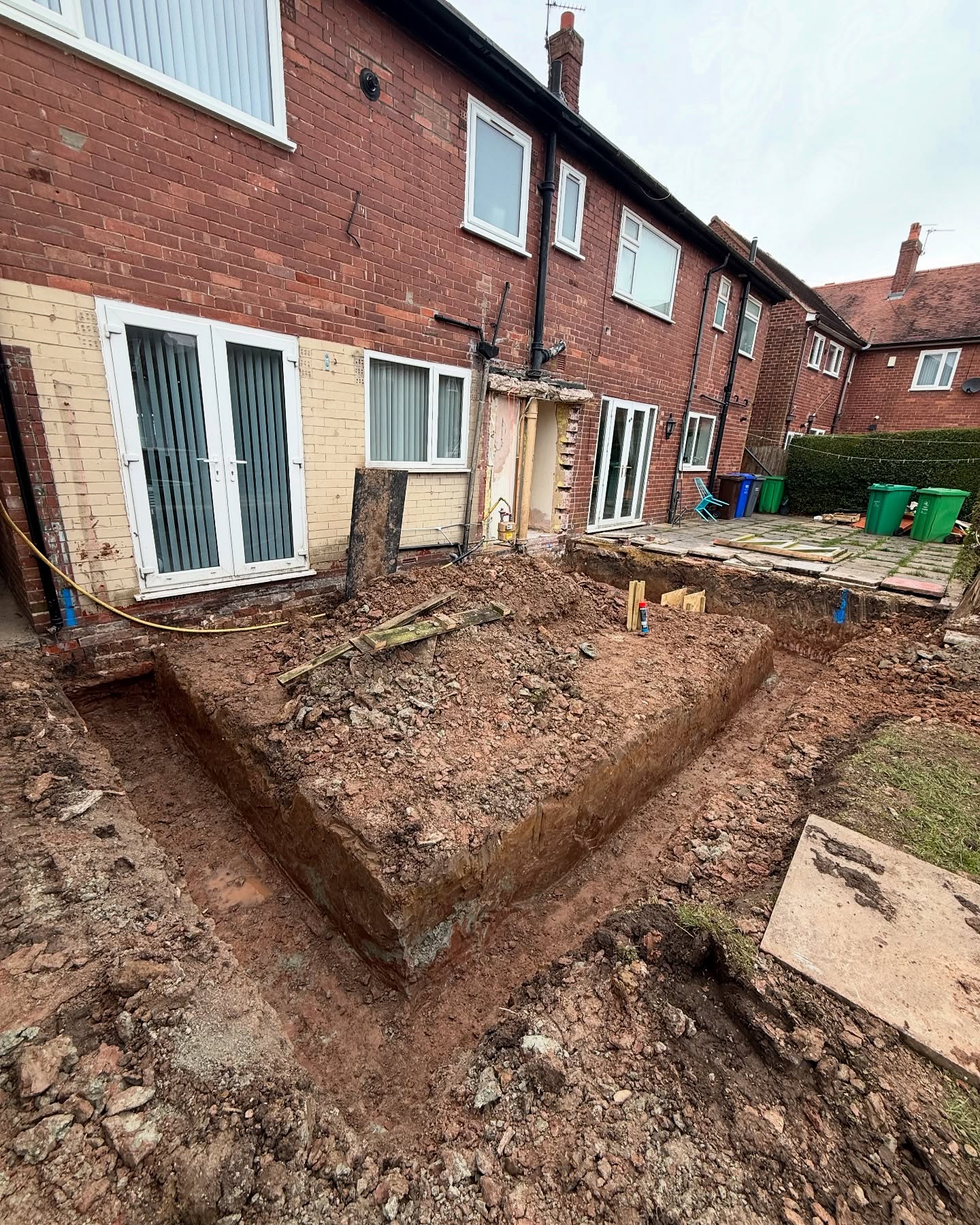 Strip foundation excavation ready for concrete pour