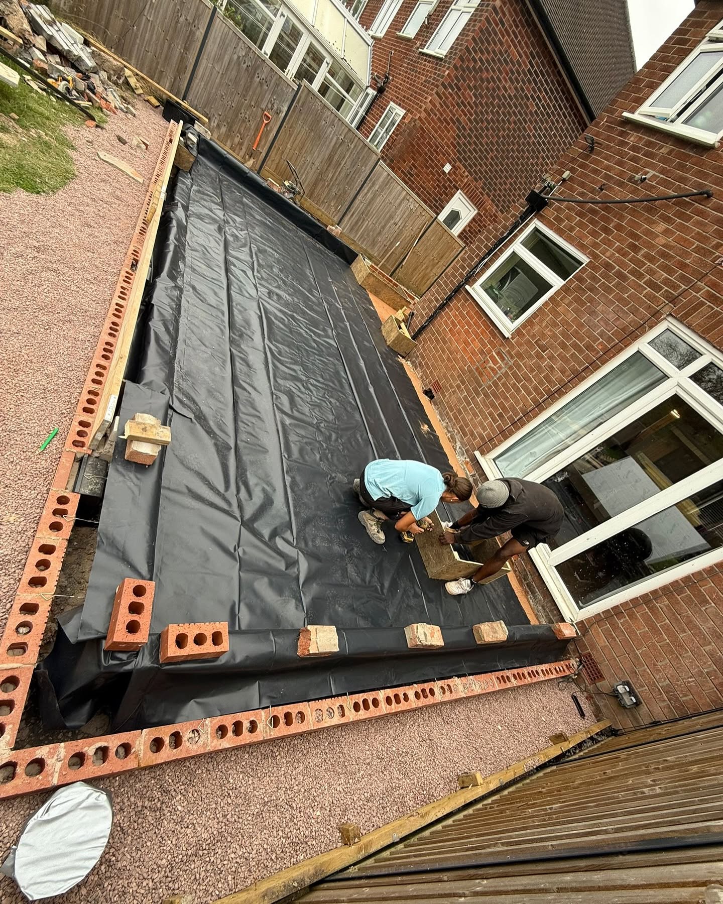 Foul drainage run with inspection chamber alongside new footings